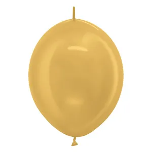 12 inch SEMPERTEX LINK-O-LOON - METALLIC GOLD