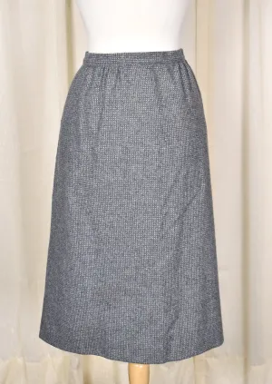 1970s Vintage Gray Wool Weaved Skirt