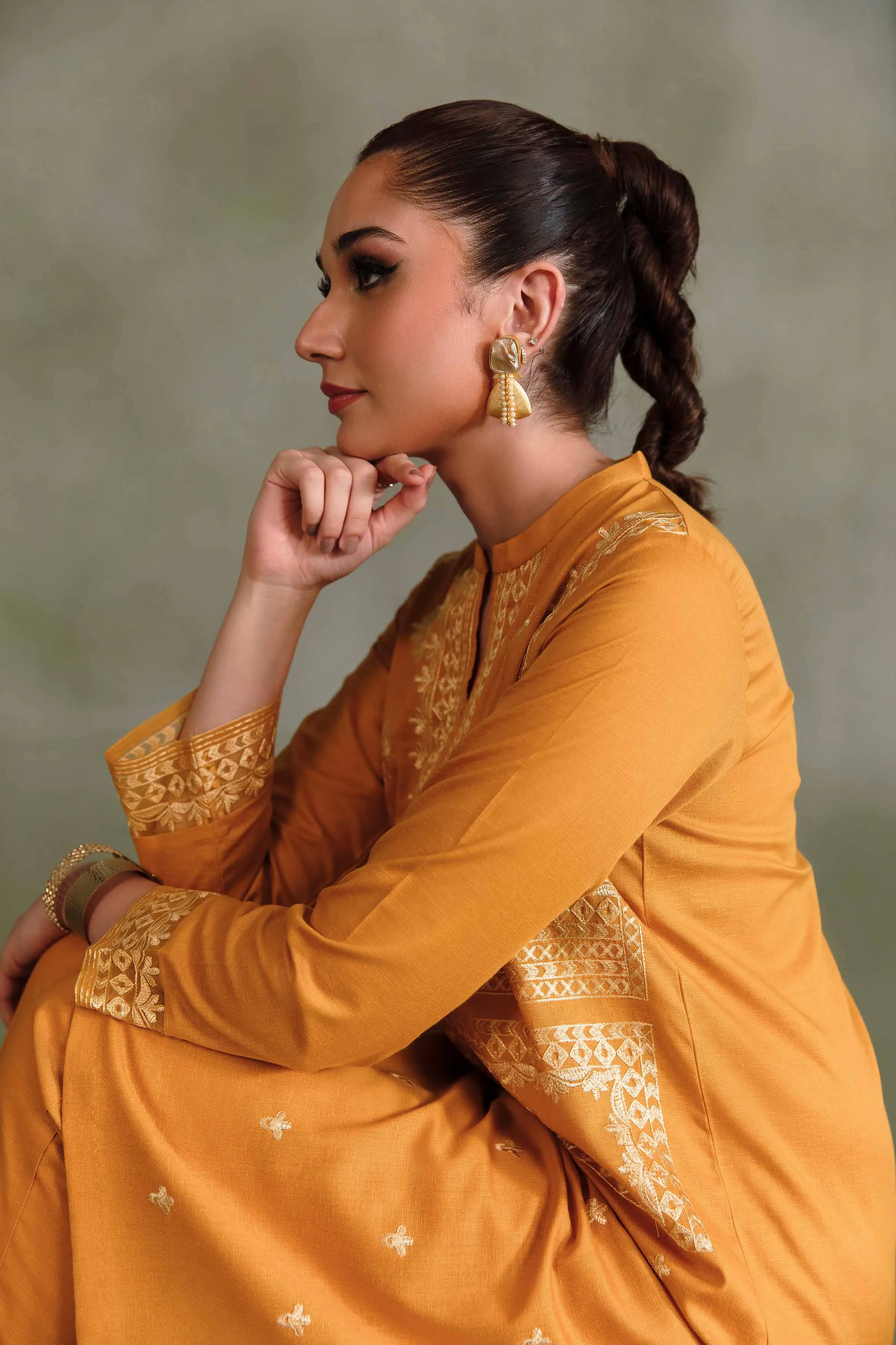 2 Piece - Dyed Embroidered Suit - PDW23-07