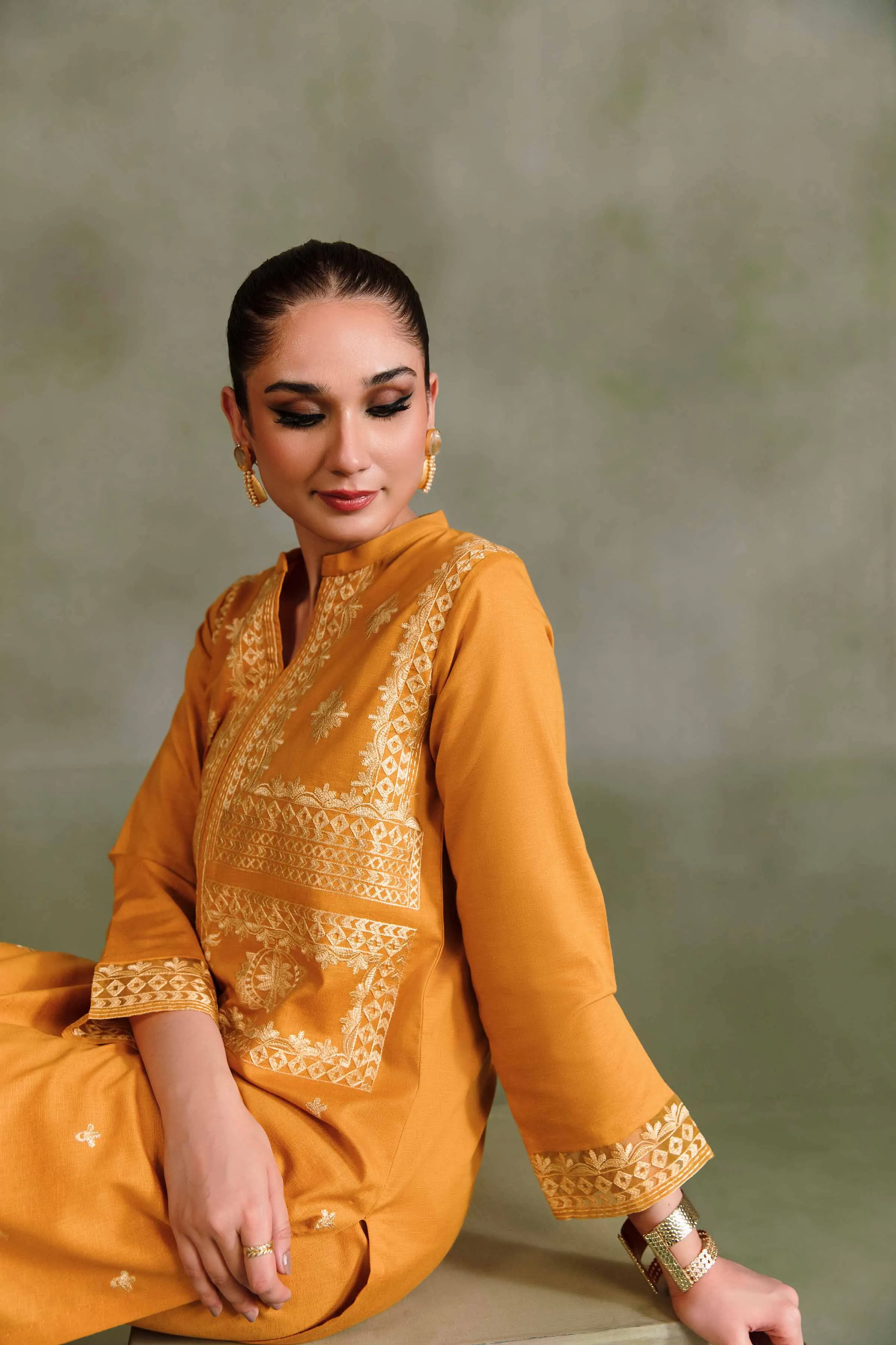 2 Piece - Dyed Embroidered Suit - PDW23-07