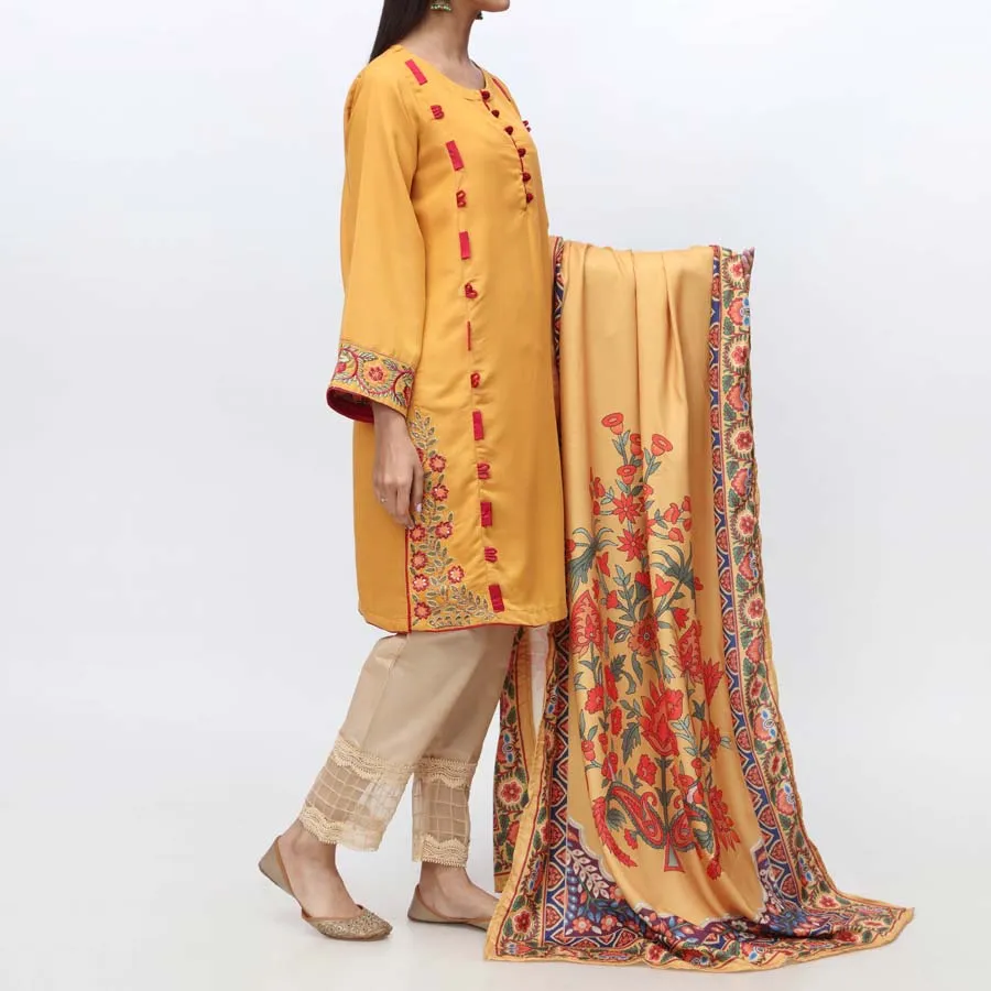 2PC- Embroidered Suit PW3018
