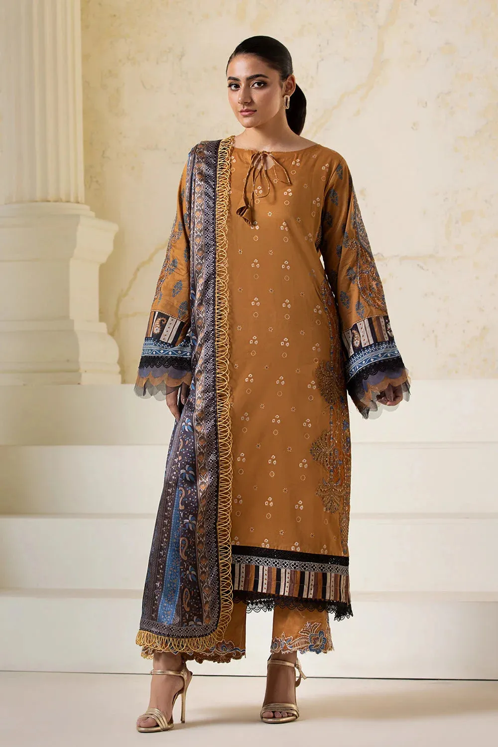 3PC Embroidered Unstitched Lawn Suit KSE-2726