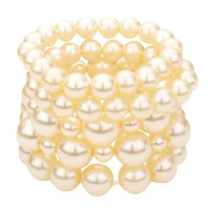 5PCS Pearl Strand Stretch Bracelets