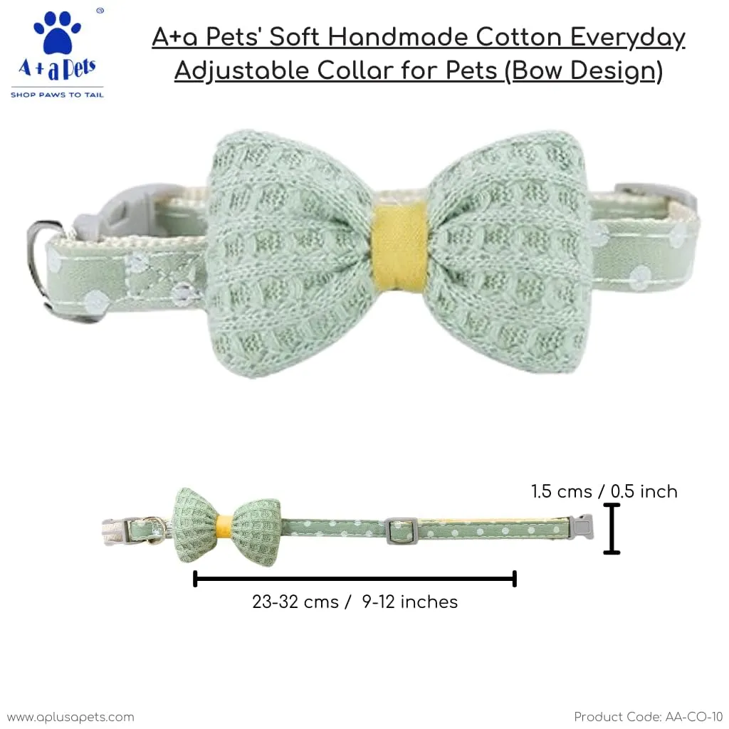 A a Pets' Soft Handmade Everyday Adjustable Cat Collar-3 (Set of 4)