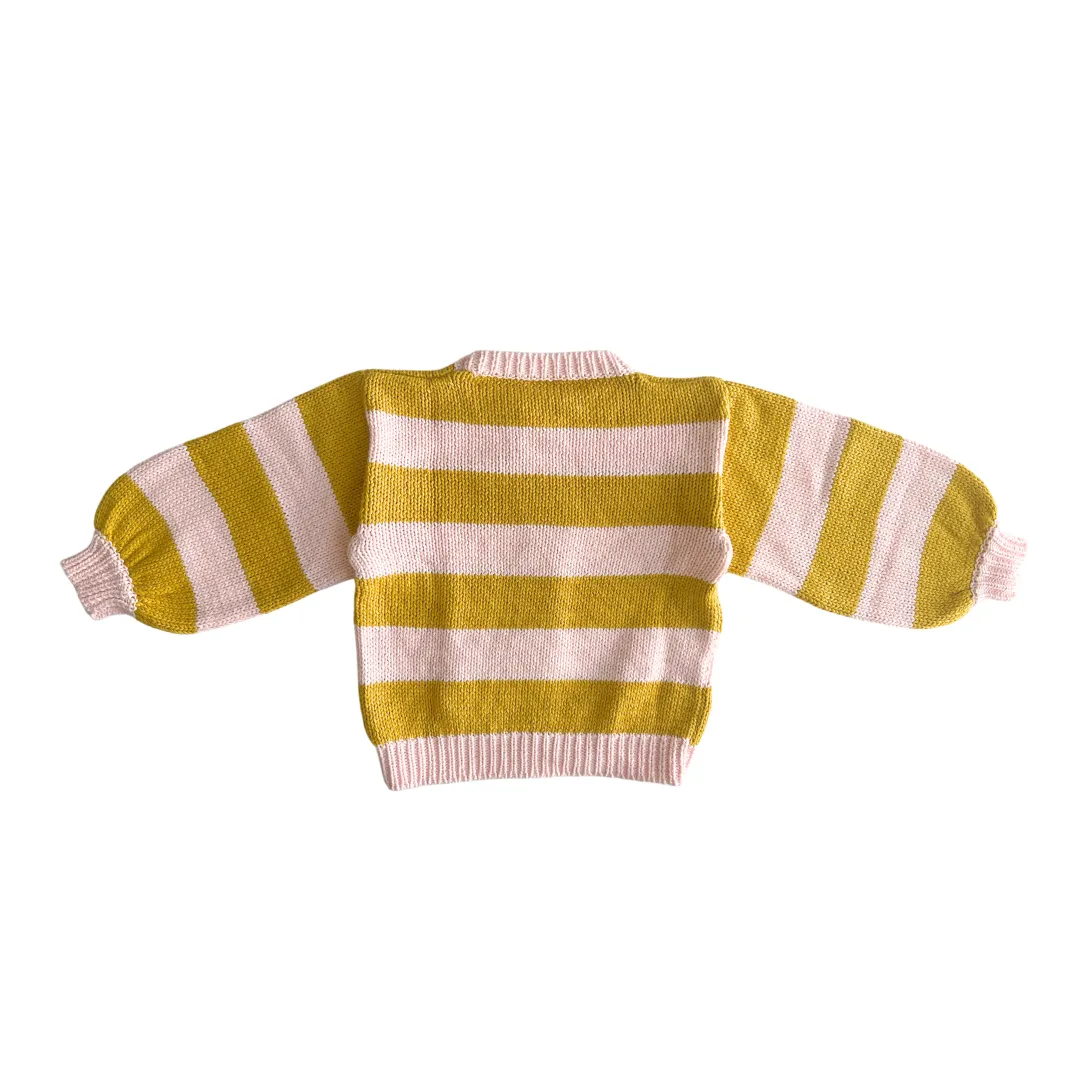 Alex and Ant Blossom Knit Jumper - Mustard & Pink