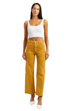 Alice - High Rise Color Denim Wide Straight Ankle Crop