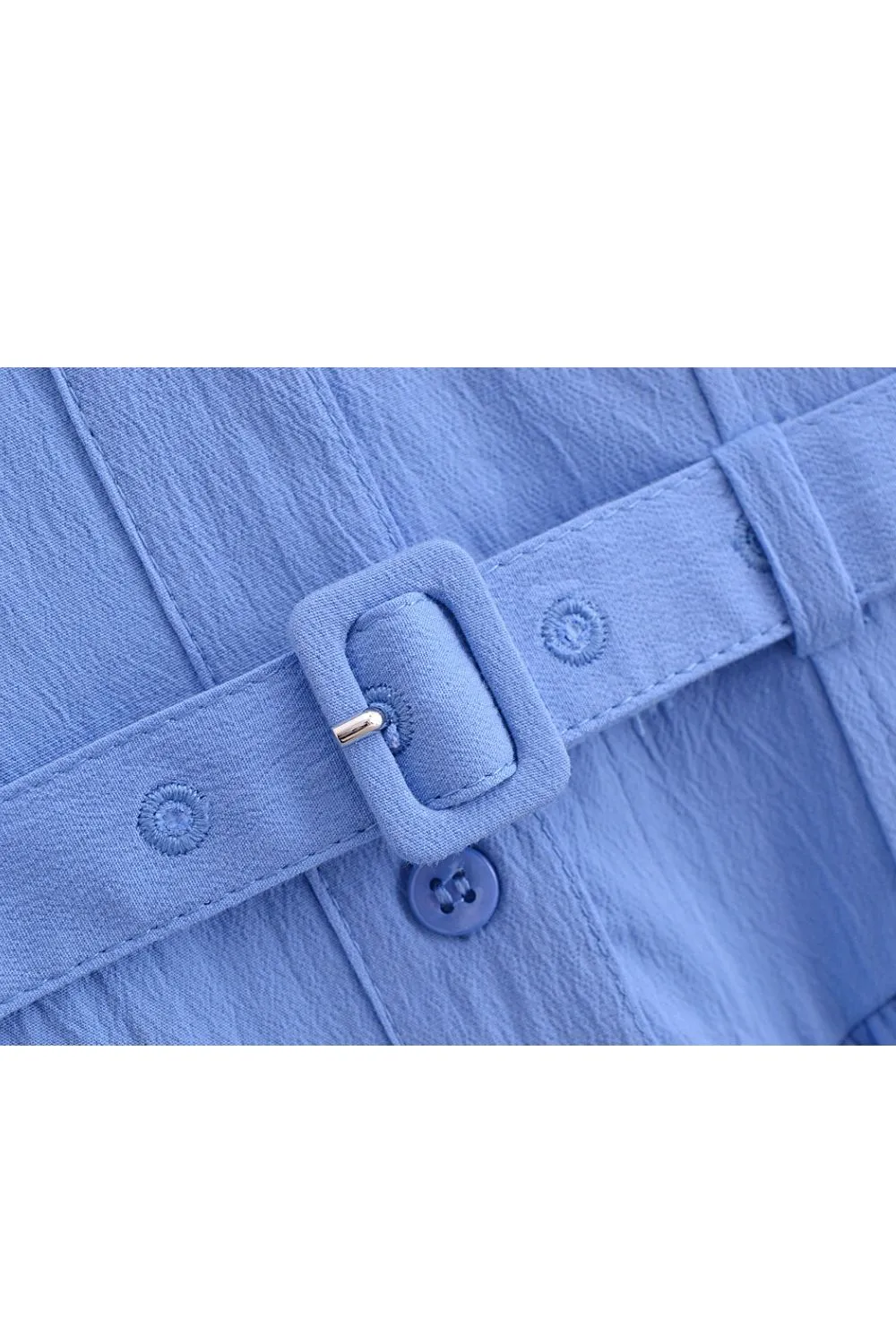 'Anna' Skewed Hem Belted Shirt Dress （2 Color)