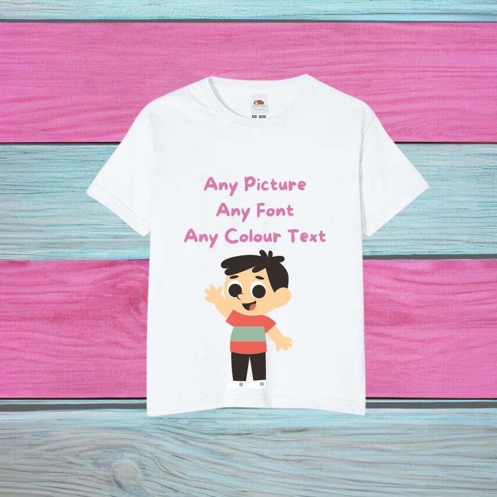 Any Text / Image Kids T-Shirt, Quality Sublimated Printed T-Shirt