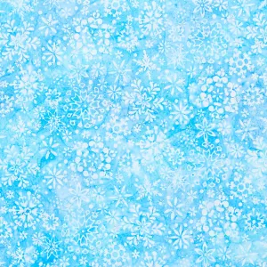 Artisan Batiks - Snowscape Snowflakes Lt. Blue Metallic Yardage