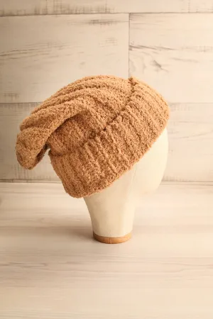 Ater Caramel | Soft Knit Rolled Up Tuque