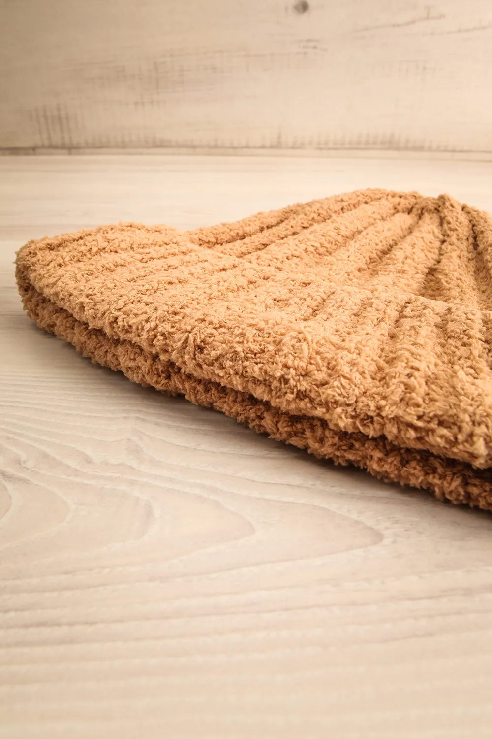 Ater Caramel | Soft Knit Rolled Up Tuque
