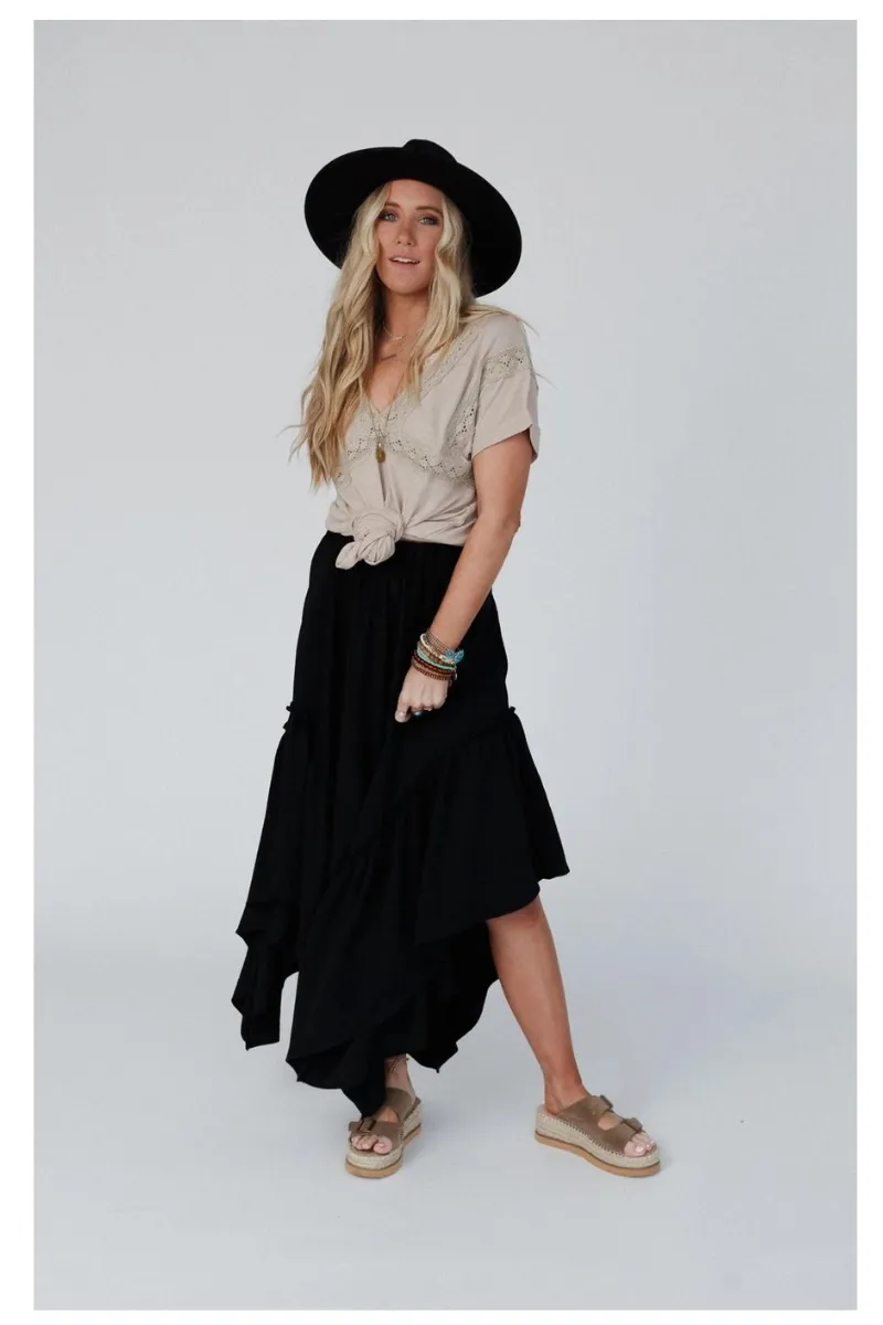 Black Boho Skirt