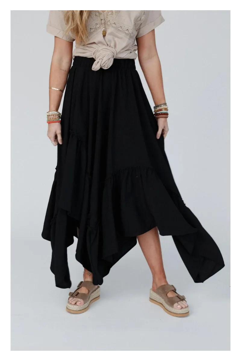 Black Boho Skirt