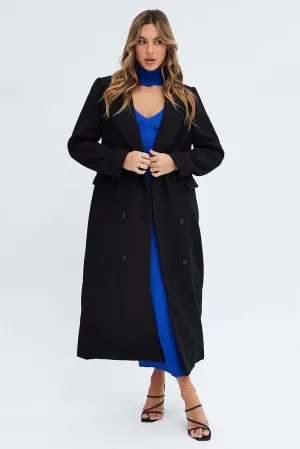 Black Longline Coat Long Sleeve