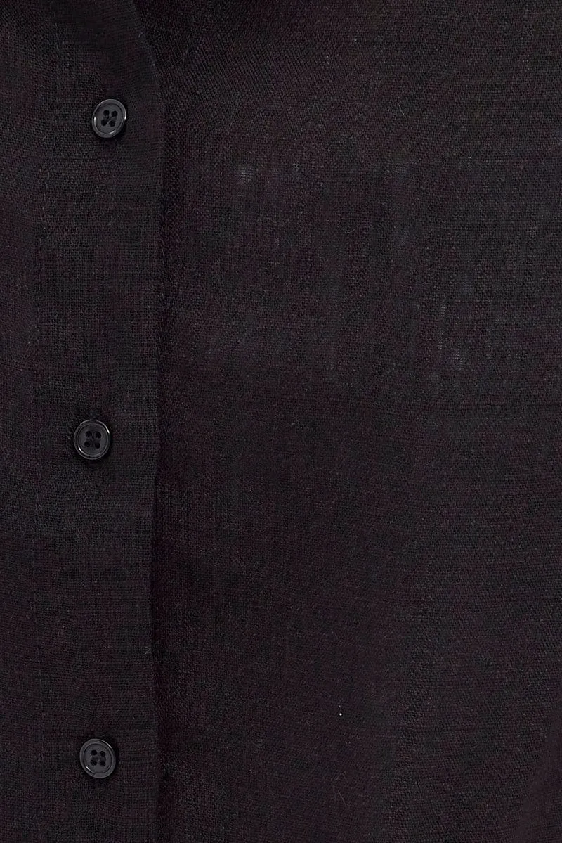 Black Shirt Collar Short Sleeve