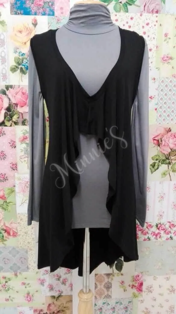 Black Sleeveless Top JS096