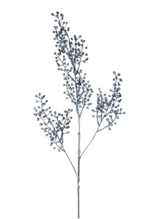 Blue metallic berries spray