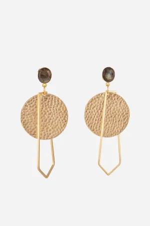 Blue Stone Tie Pin Gold Colour Earring