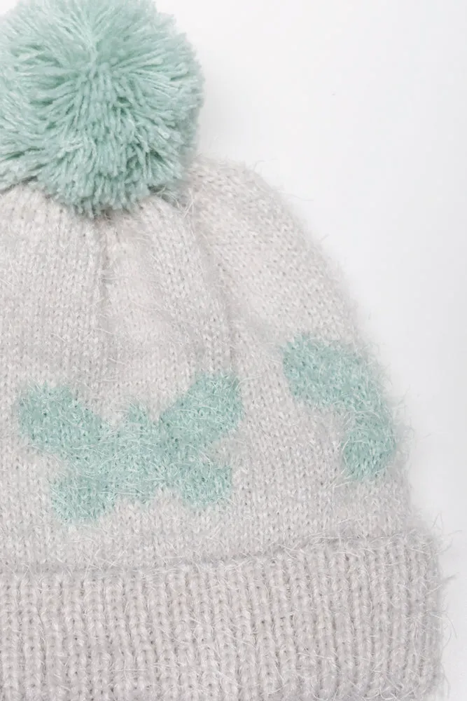 Butterfly Beanie Grey