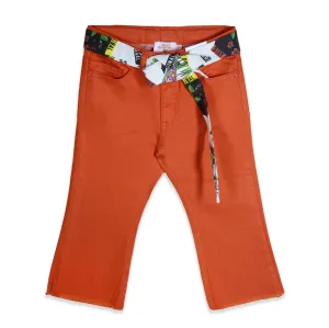 C1822 MS-ORG  Stretchable Rough Bottom 5-Pocket Orange Denim