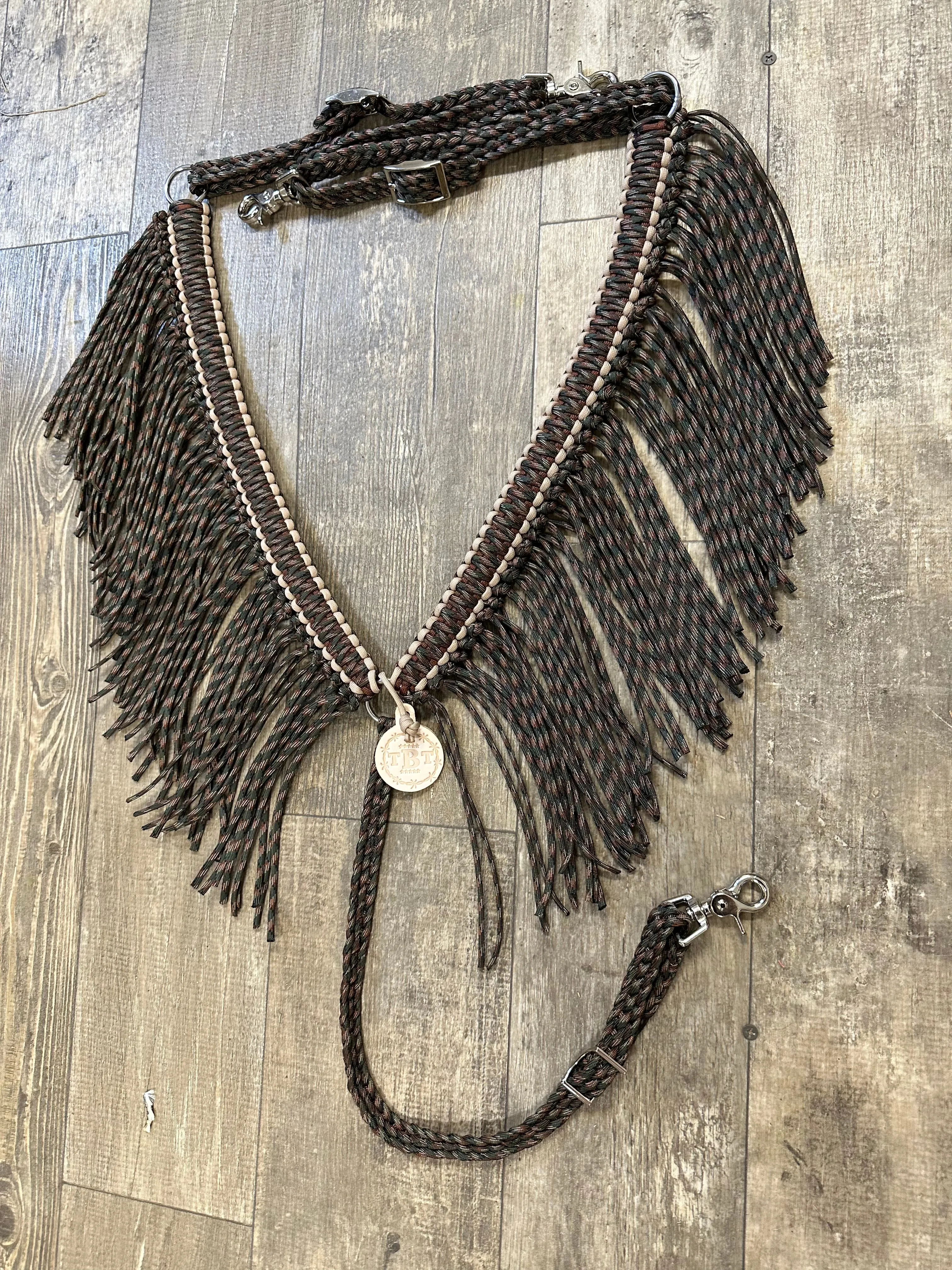 Camo fringe breast collar all sizes