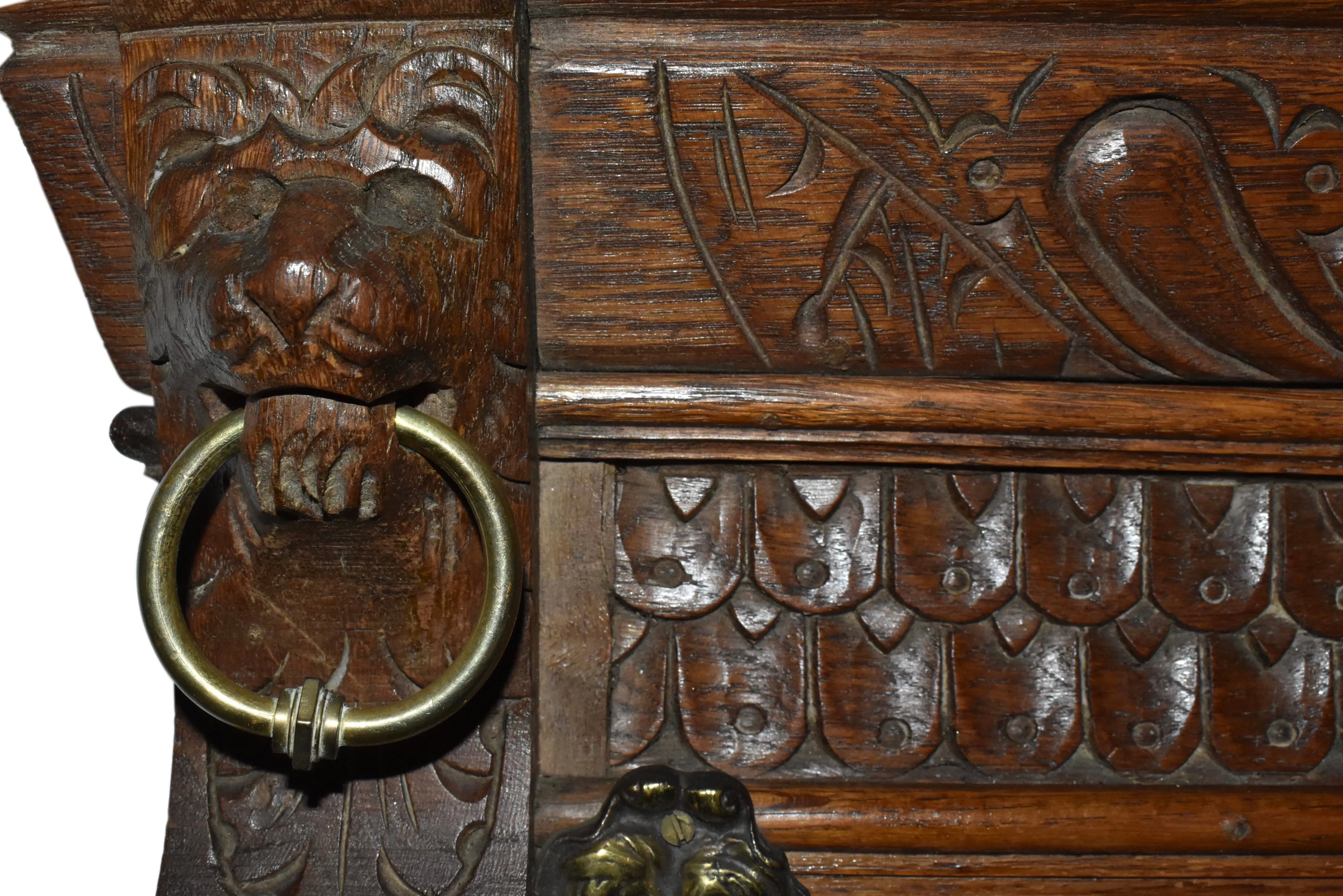 Carved Wall Mounted Coat Rack with Shelf