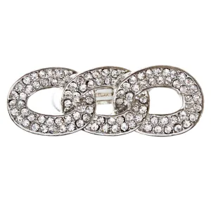 Chain Trio Link Crystal Pave Stretch Ring