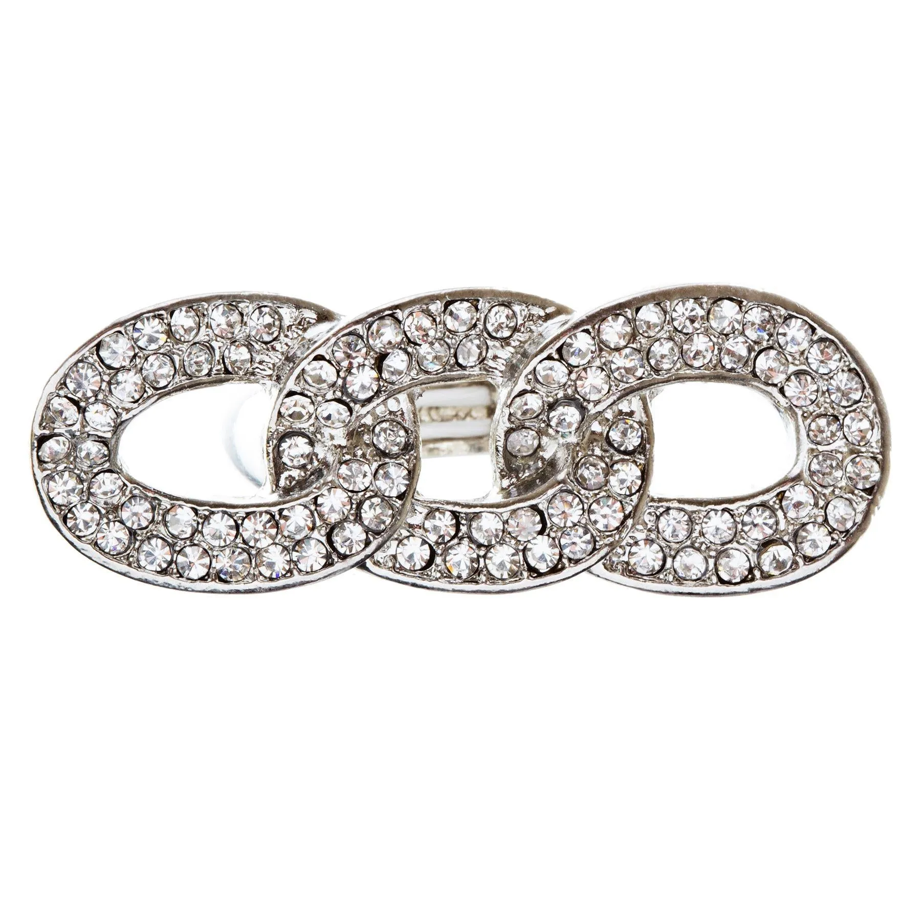 Chain Trio Link Crystal Pave Stretch Ring