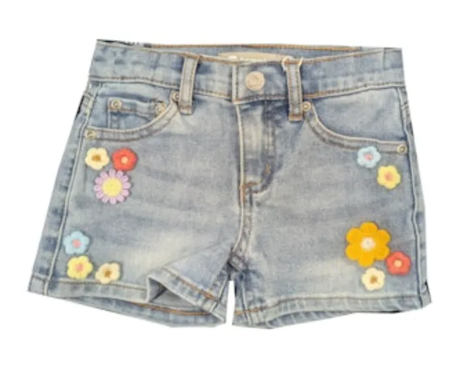 Crochet Floral Jean Shorts