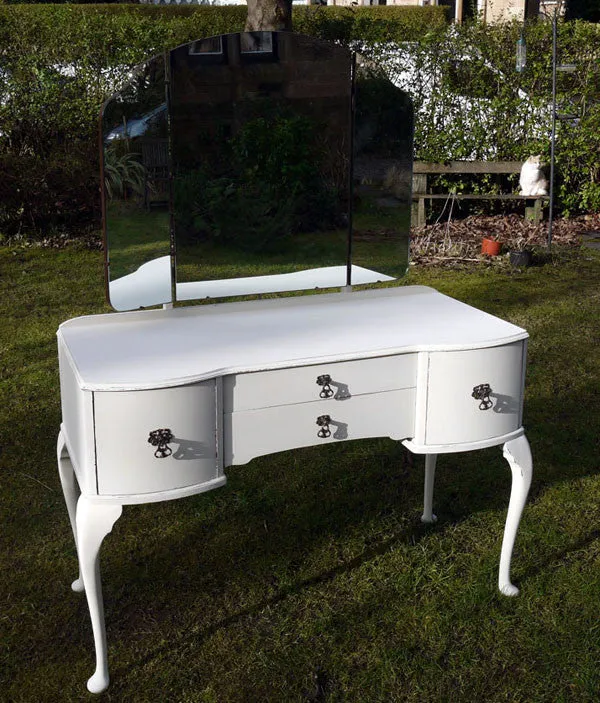 Custom Listing for Claire hand painted refurbished dressing table in Miss Mustard Seed Linen