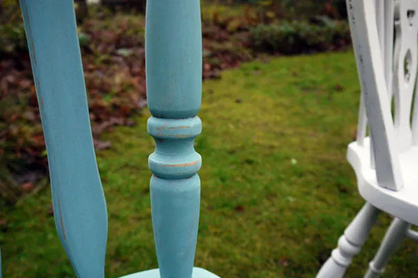 Custom Listing for Emily set of two mismatched dining chairs in Miss Mustard Seed Milk paint