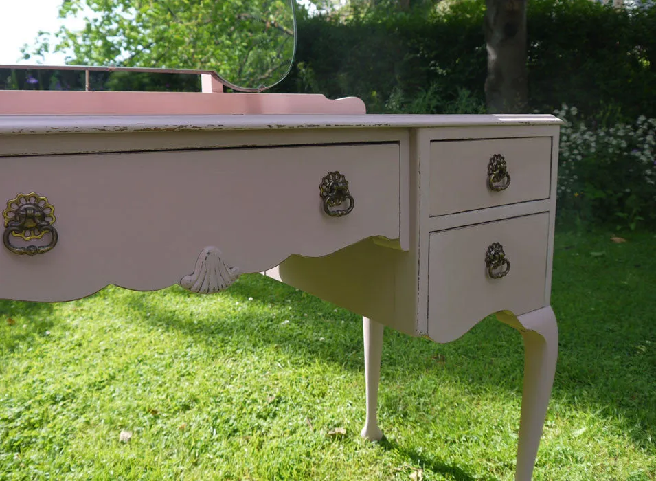 Custom Listing for Samantha hand painted dressing table in Miss Mustard Seed Milk Paint Arabesque and chest of drawers