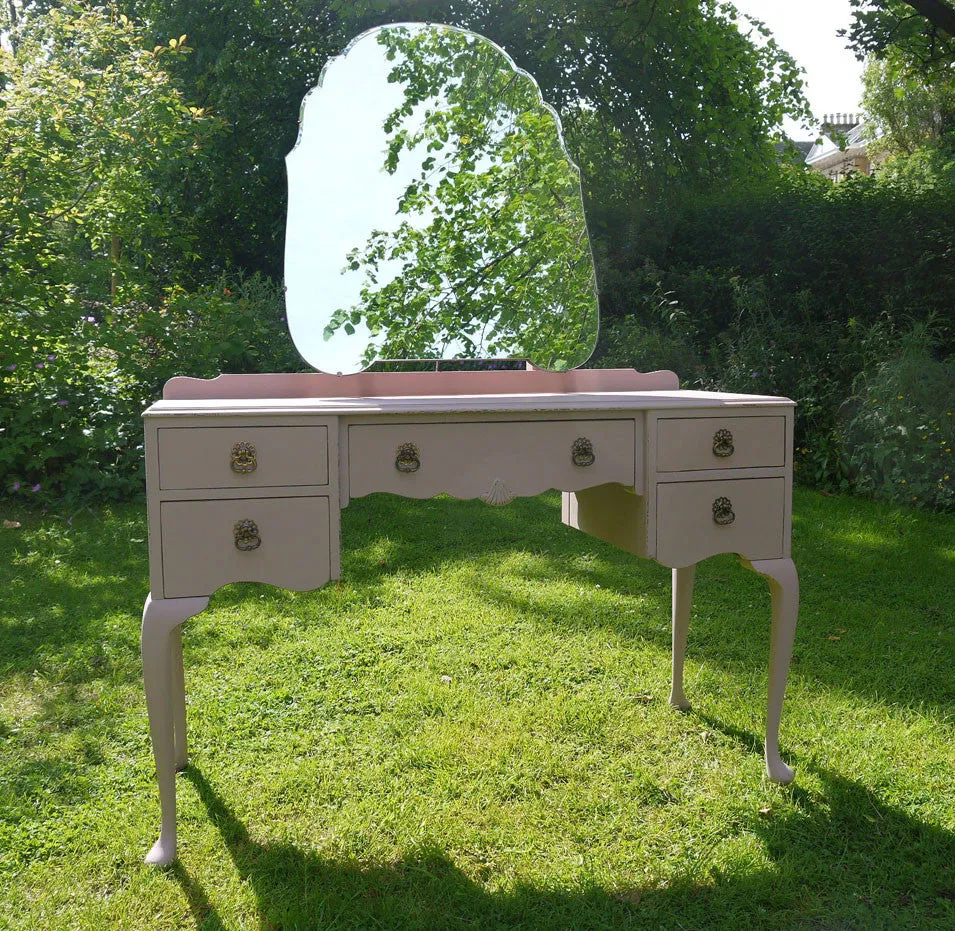 Custom Listing for Samantha hand painted dressing table in Miss Mustard Seed Milk Paint Arabesque and chest of drawers