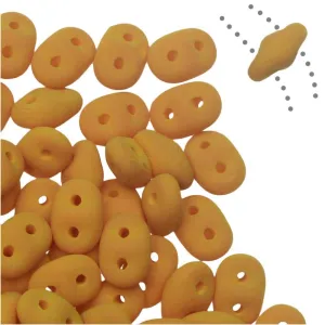 Czech Glass, 2-Hole SuperDuo Beads 2x5mm, Matte Velvet Mustard (8 Grams)