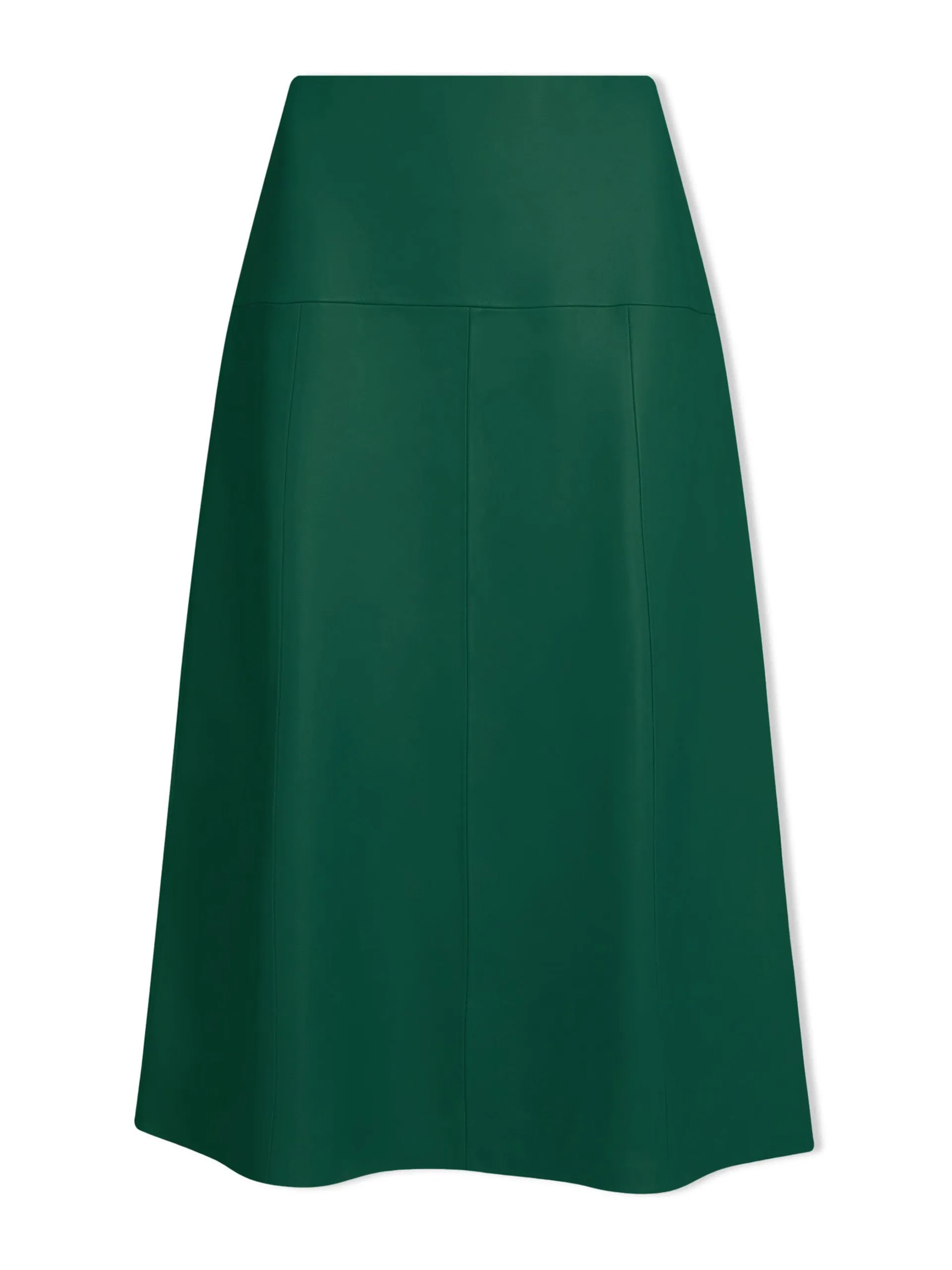 Dark green Tiana leather midi skirt