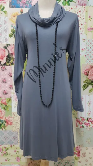 Dark Grey Cowl Neck Top MD011