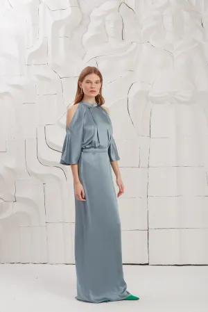 DEVA blue cold shoulder maxi dress