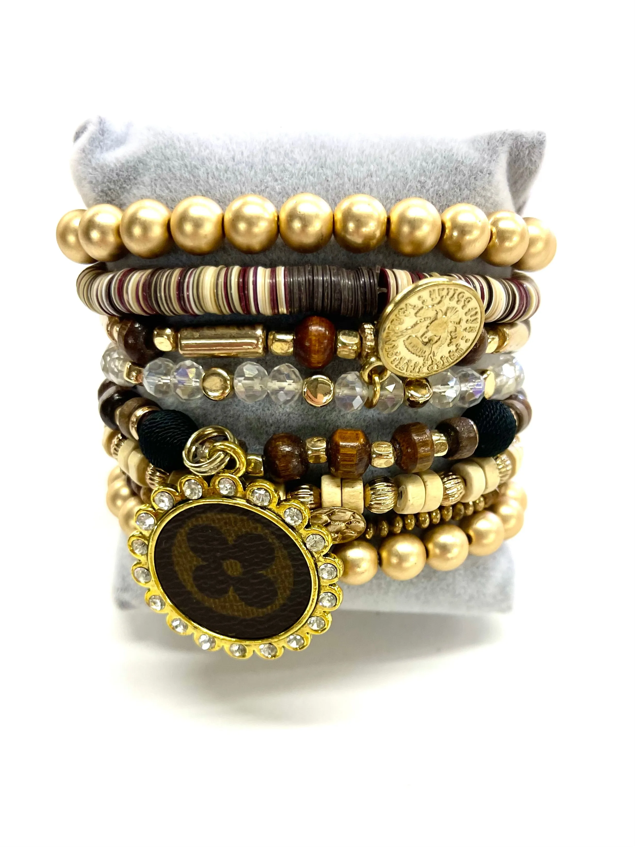 Egyptian - Stacked bracelet Gold Clear