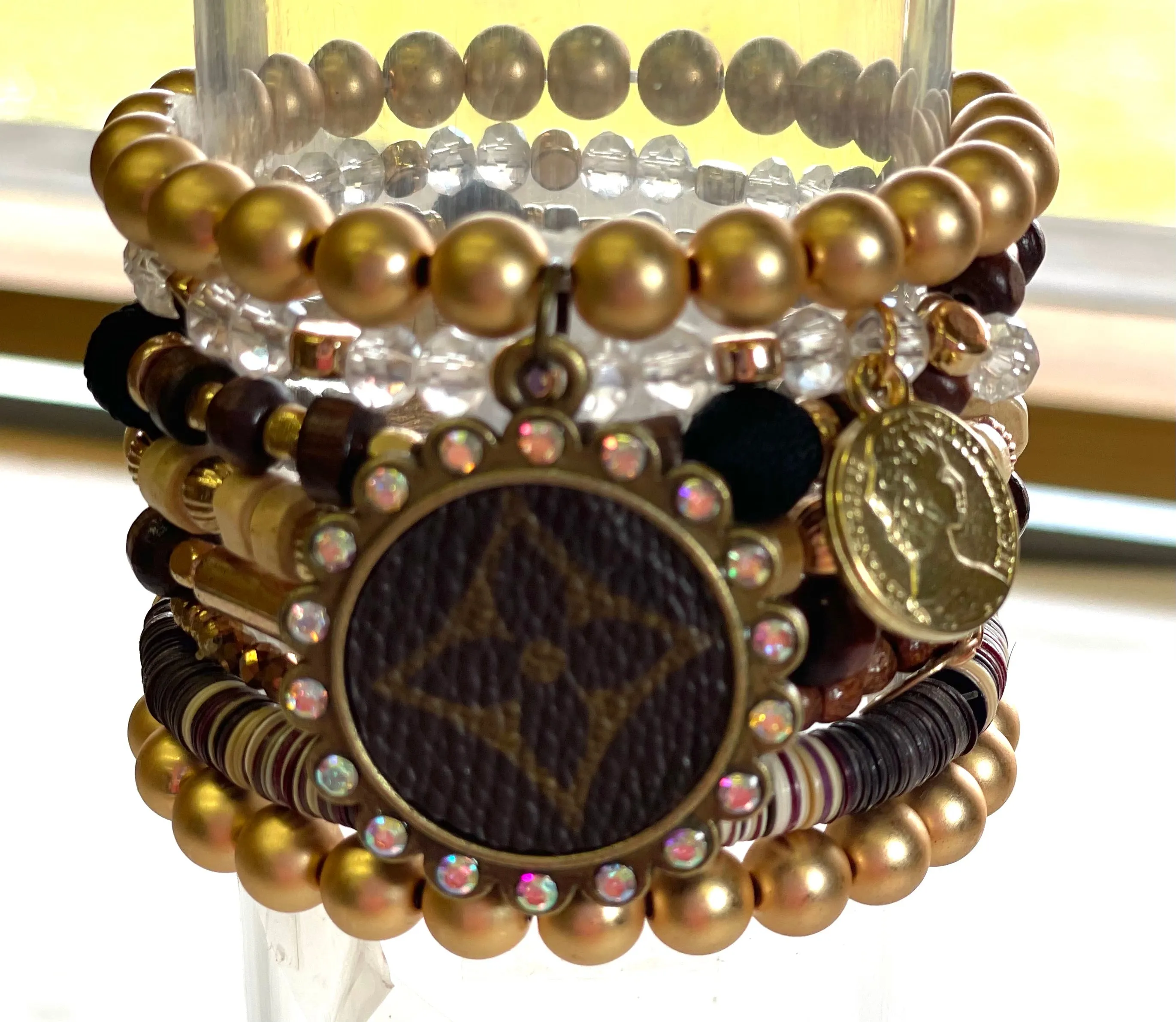 Egyptian - Stacked bracelet Gold Clear