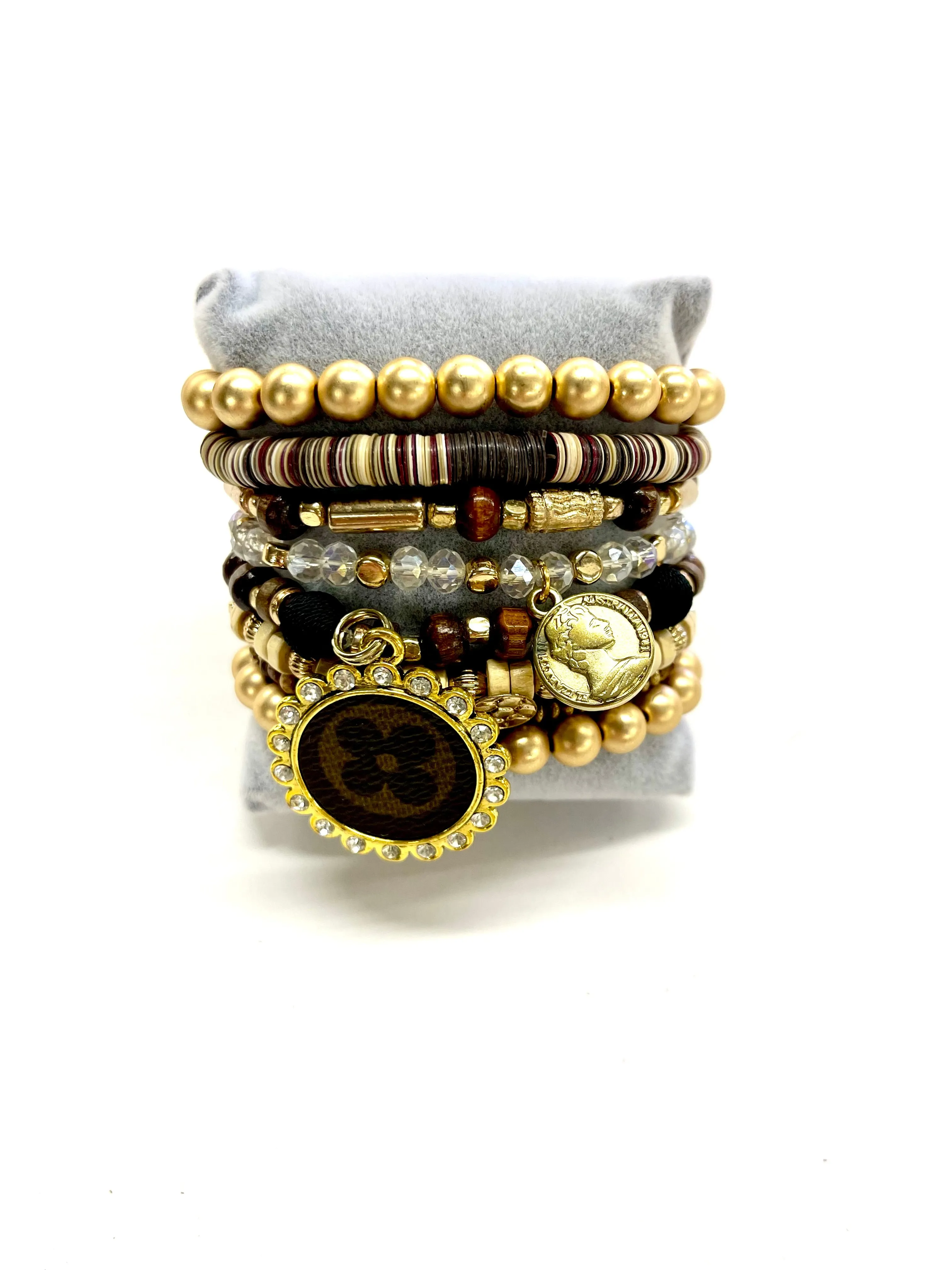 Egyptian - Stacked bracelet Gold Clear