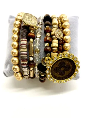Egyptian - Stacked bracelet Gold Clear