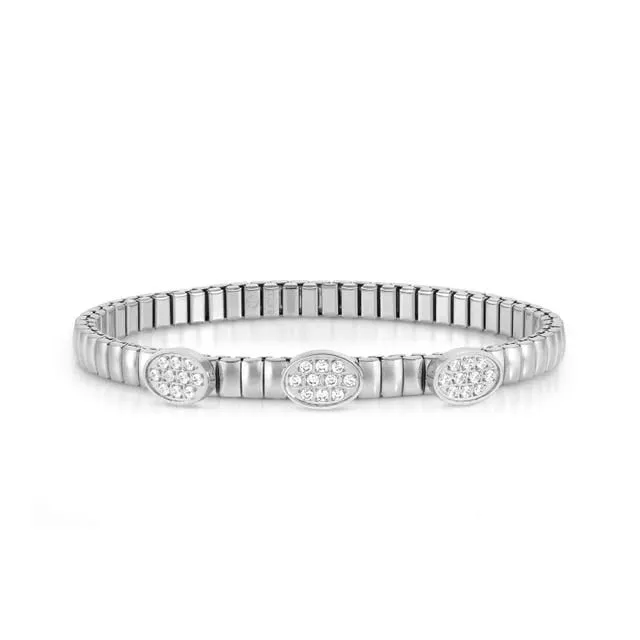 Extension 3 CZ Ovals Bracelet - Silver - 046014/053