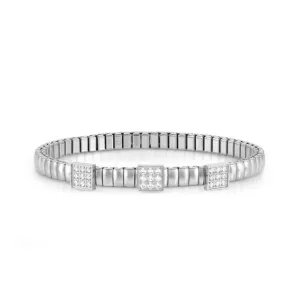 Extension 3 CZ Squares Bracelet - Silver - 046014/056