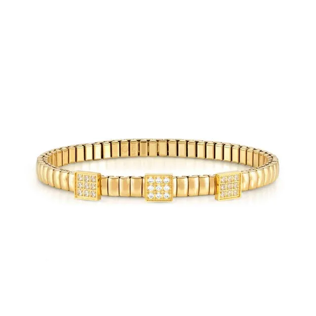 Extension 3CZ Squares Bracelet - Gold - 046015/056
