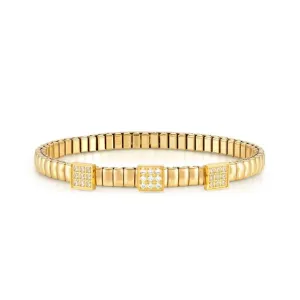Extension 3CZ Squares Bracelet - Gold - 046015/056