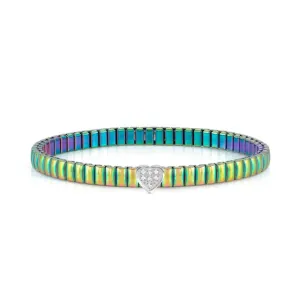 Extension CZ Heart Bracelet - Iridescent - 046013/004