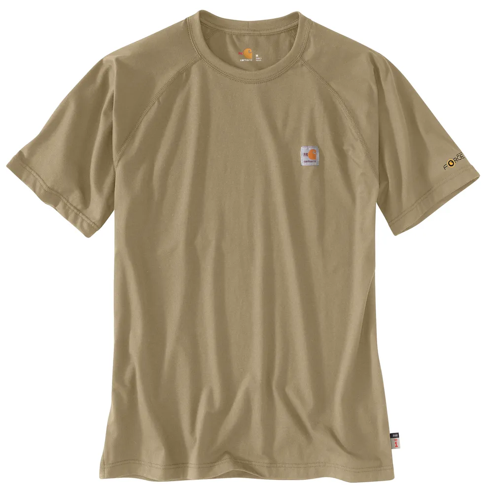 FR FORCE SHORT SLEEVE T-SHIRT - 250-Khaki | Carhartt 102903