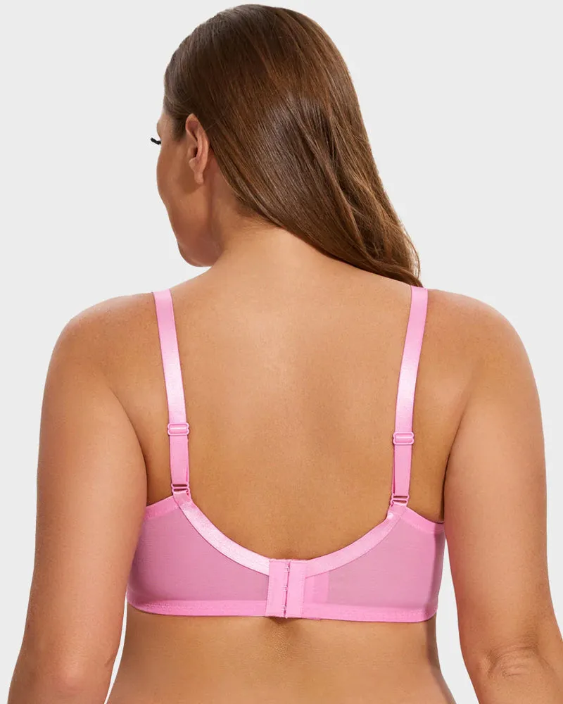 Full Coverage Lace Minimizer Bra - Mermaid Black Pink (2 PACK)