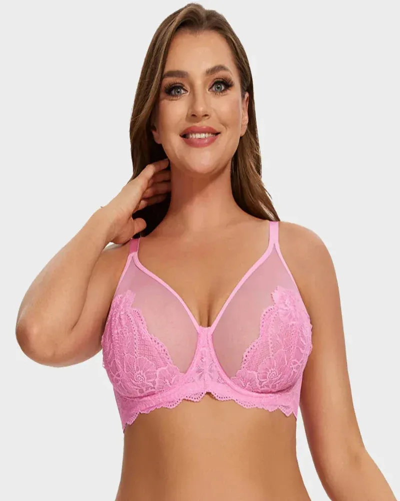 Full Coverage Lace Minimizer Bra - Mermaid Pink Pink (2 PACK)