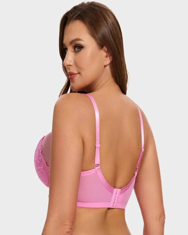 Full Coverage Lace Minimizer Bra - Mermaid Pink Pink (2 PACK)
